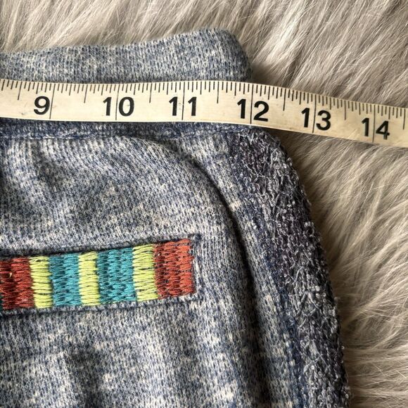 Miss Me Pants Sz M Lounge Blue Sweatpants Embroidered Terry Boho Cotton Colorful - Picture 7 of 10